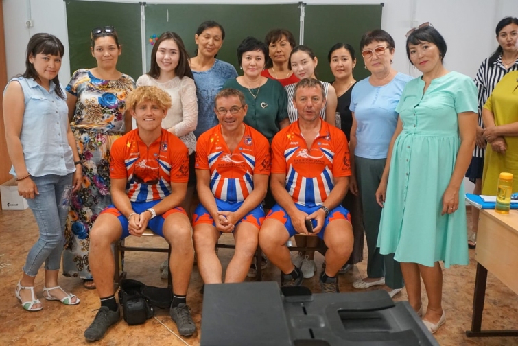 Linford, Dale and Keith with the Student English Teachers of School No. 7, Oral, Kazakhstan